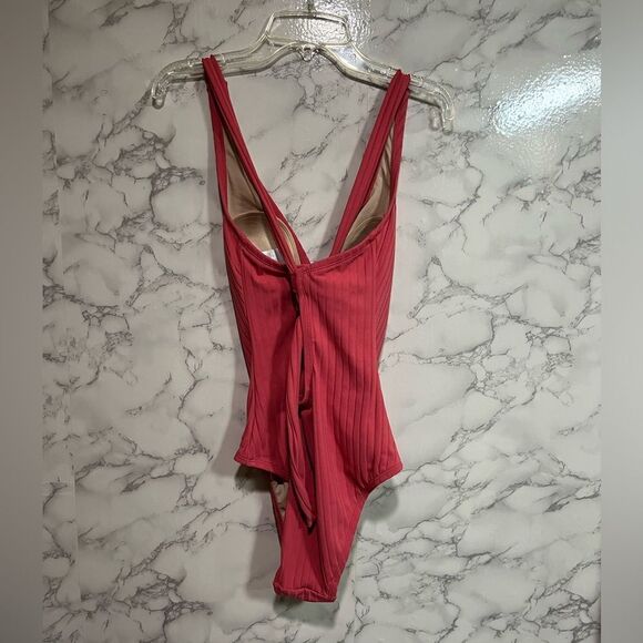 Kona Sol Wide Rib O Ring Onepiece Swimsuit Pink S - Picture 7 of 10